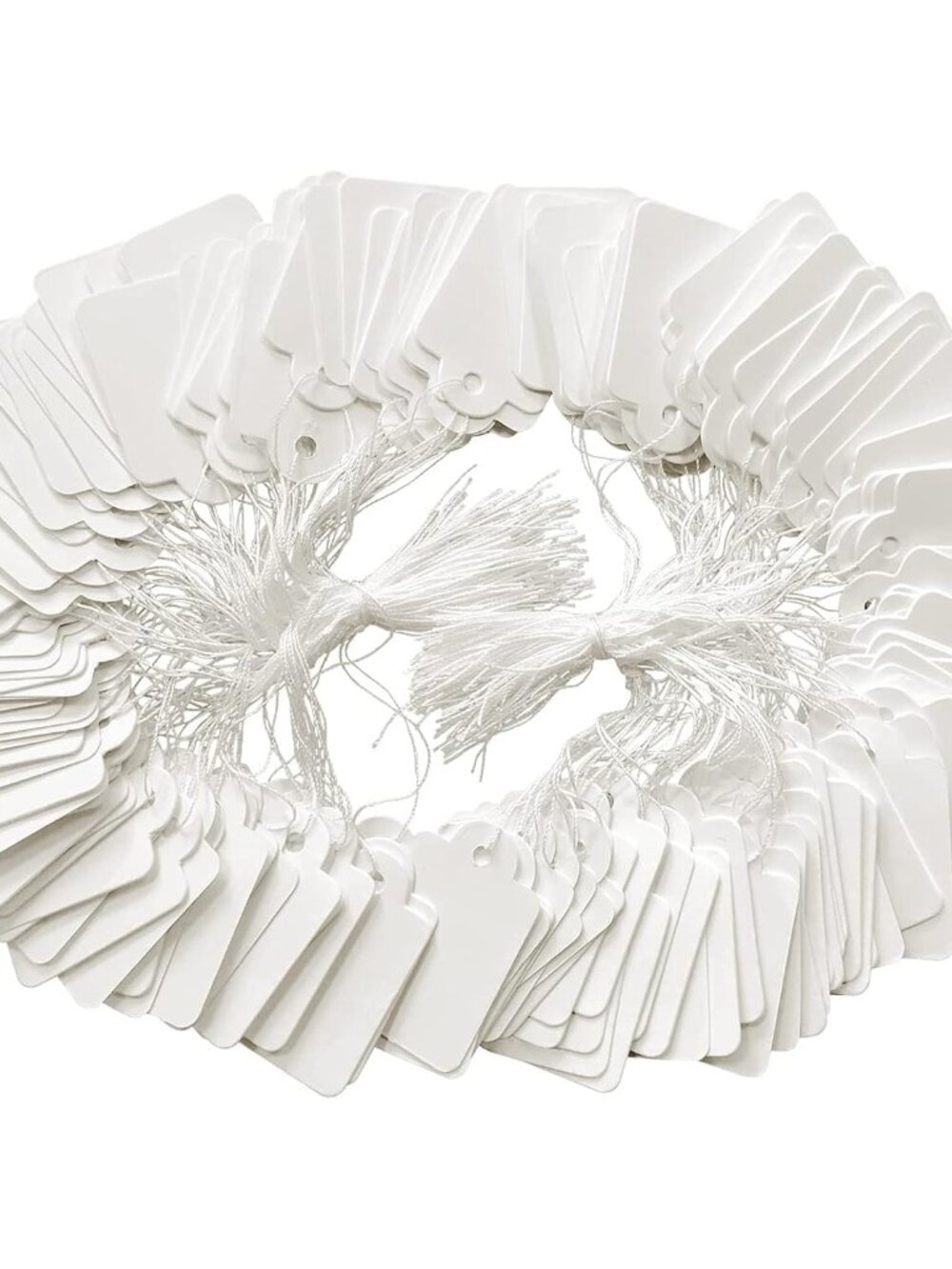 200 Pcs Price Tags with String, Blank Tag for Jewelry, 1.38 x 0.87''